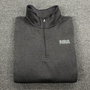 NRA National Rifle Association Men's Black Fleece Lined 1/4 Zip Jacket Size 2XL